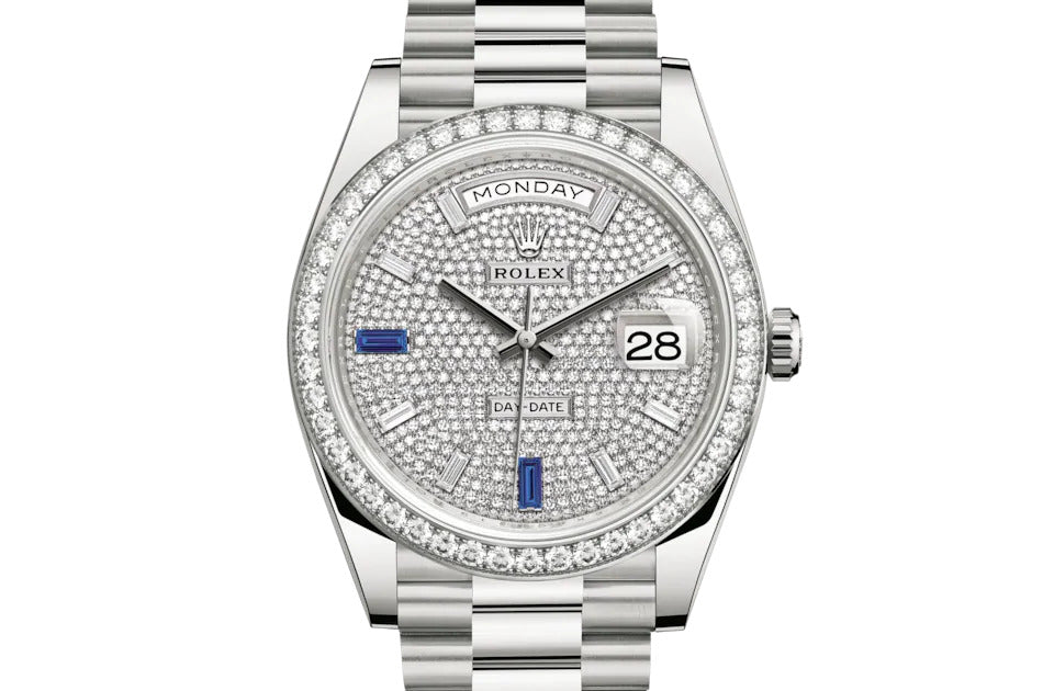 Rolex DAY-DATE 40 Oyster, 40 mm, white gold and diamonds